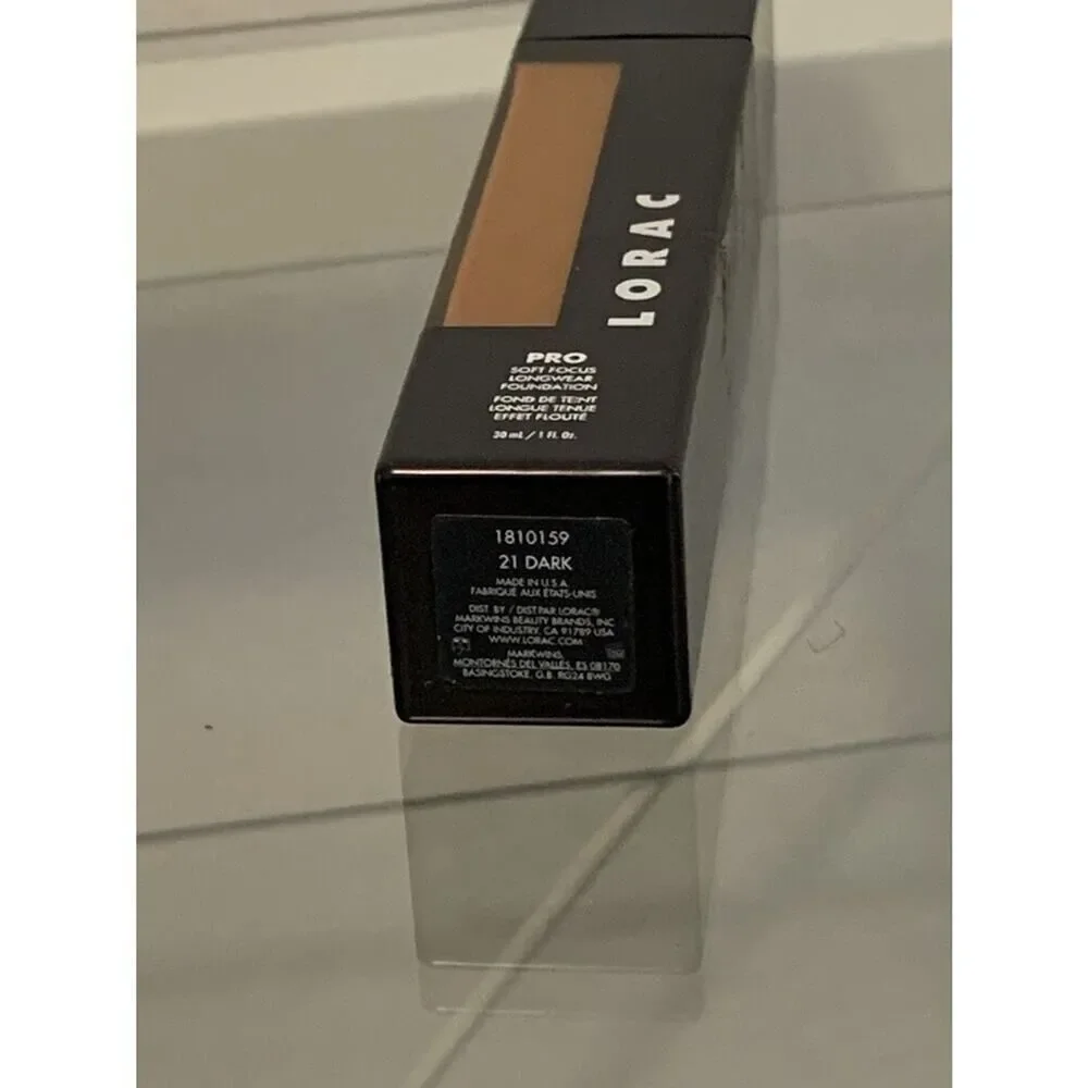 (2) LORAC PRO Soft Focus Longwear Foundation 21 20 DARK 1oz NEW NWOB Set